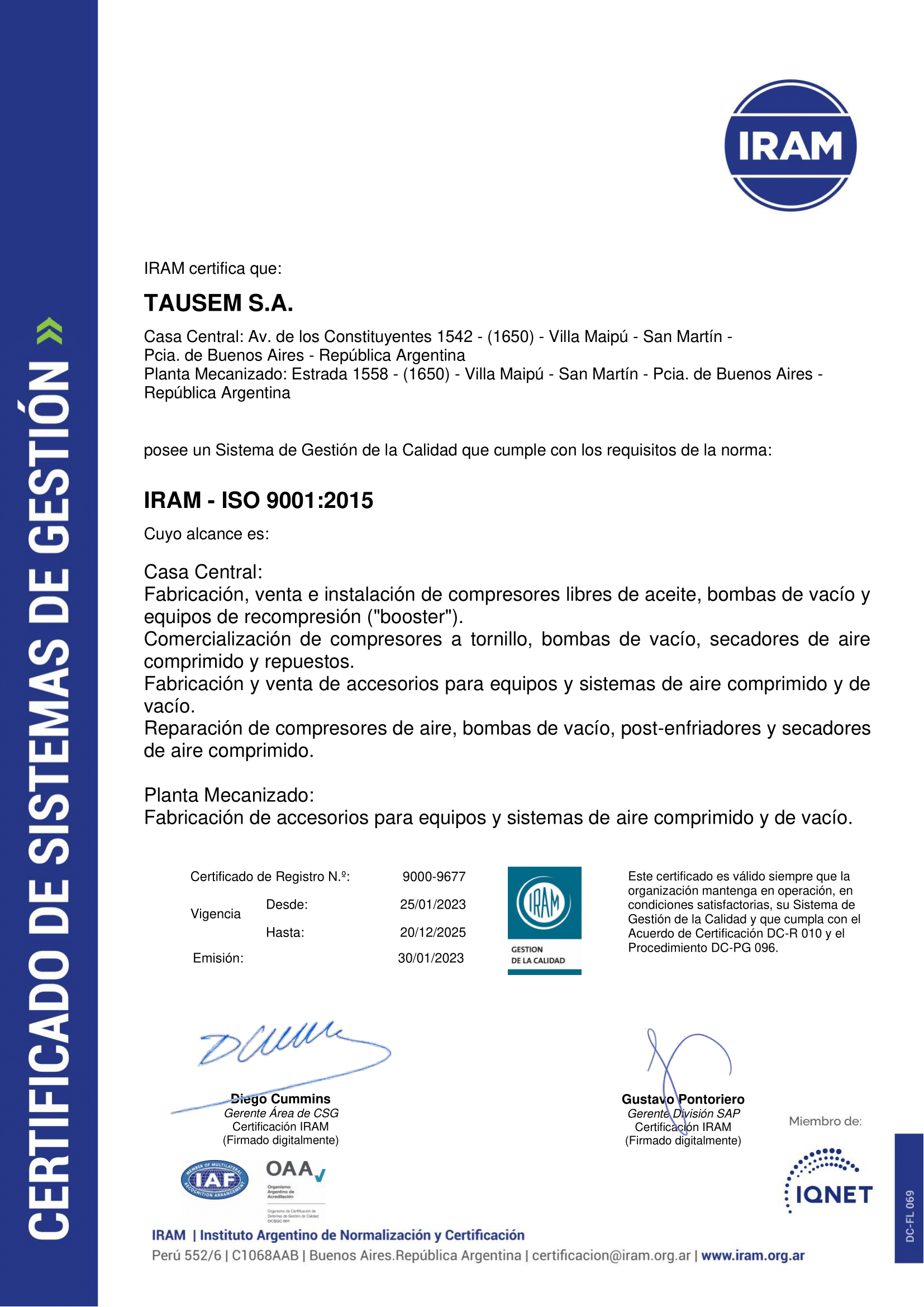 CERTIFICADO NACIONAL